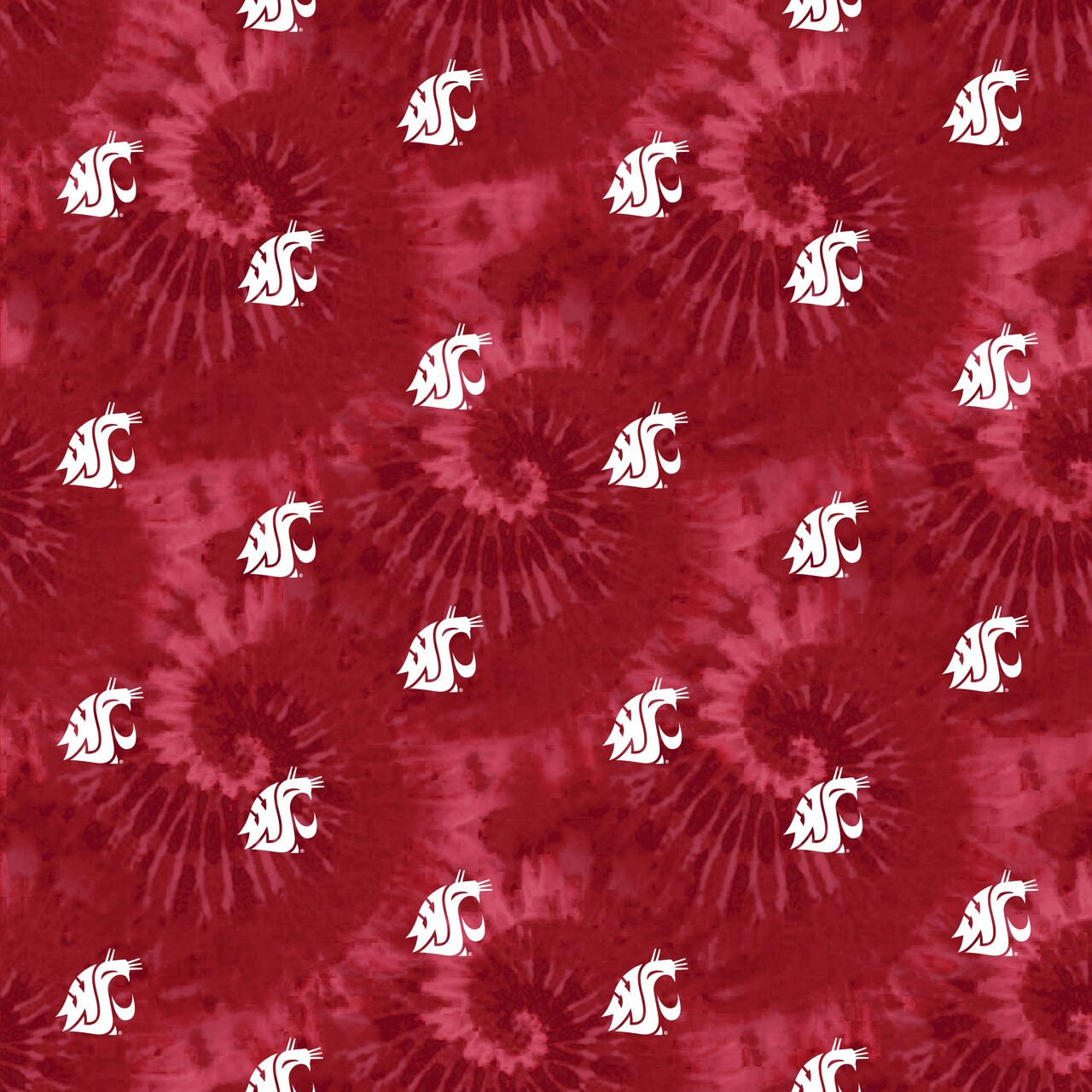 Sykel Enterprises-Washington State University Cotton Fabric-Washington State WSU Cougars Tie Dye Cotton Quilting Fabric